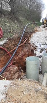 Gradnja na Cesti na Drenik