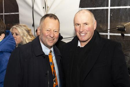 Praznična občina Škofljica ob prižigu lučk 2023 - naš župan Primož Cimerman in župan Občine Ig Zlatko Usenik