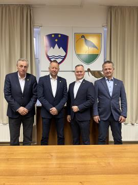 Župan Občine Škofljica Primož Cimerman in njegovi podžupani v mandatnem obdobju 2022-2026.