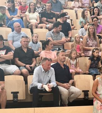 Župan Primož Cimerman in Denic Avdić na POŠ Lavrica